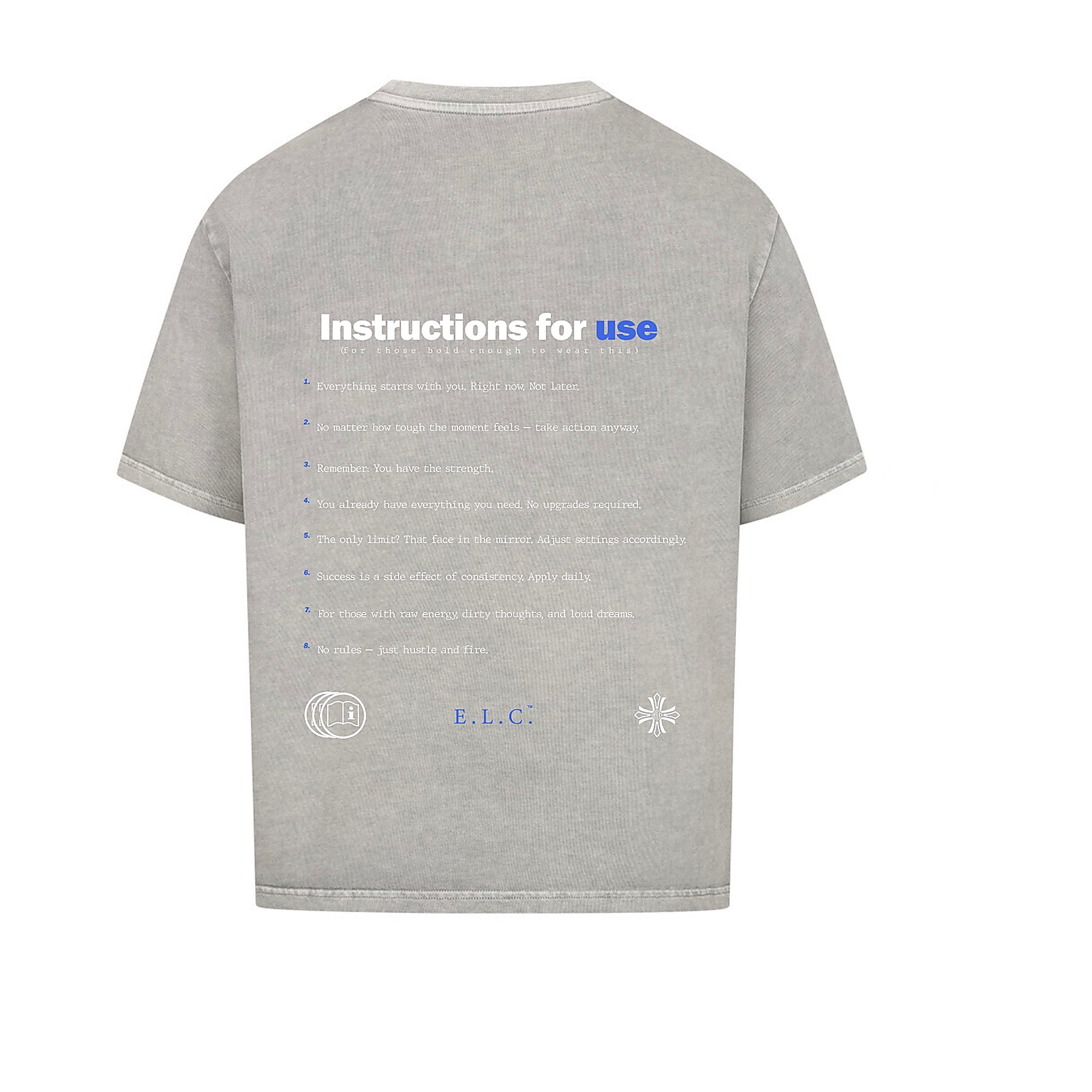 “INSTRUCTIONS FOR USE“-Oversized Shirt