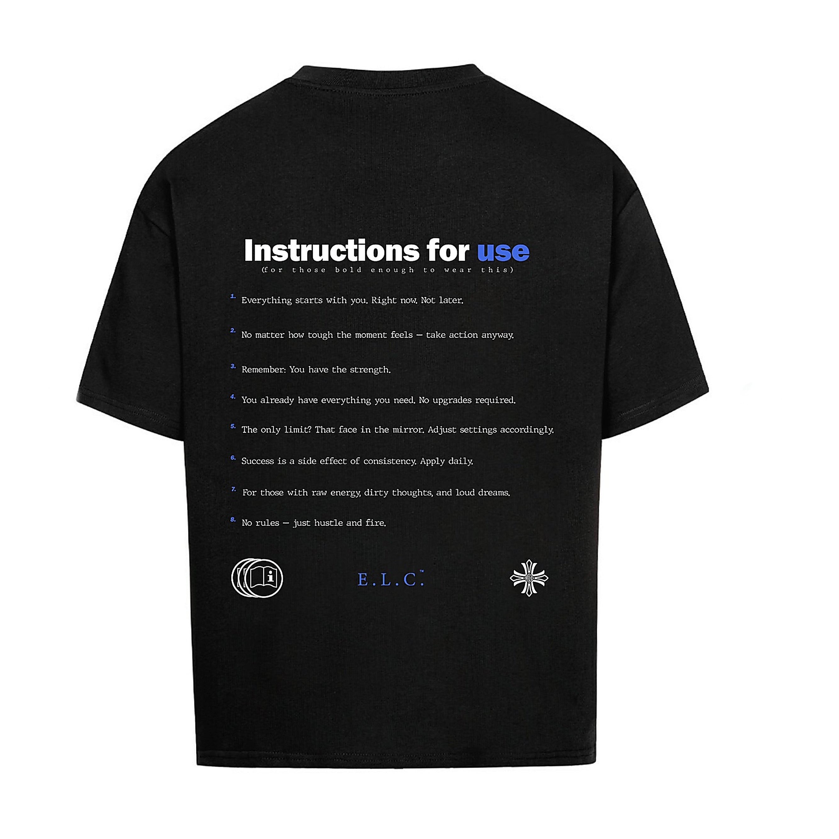 “INSTRUCTIONS FOR USE“-Oversized Shirt