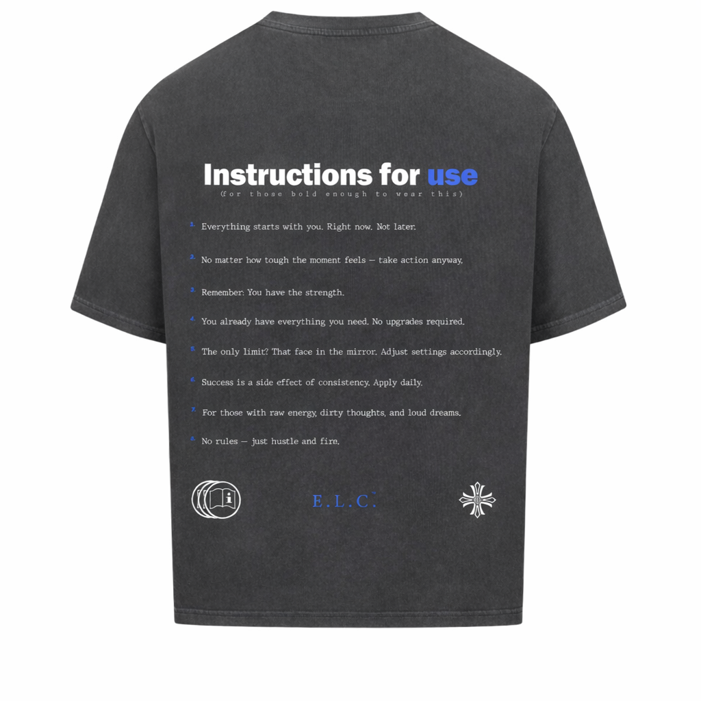“INSTRUCTIONS FOR USE“-Oversized Shirt